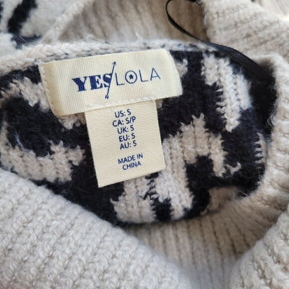 Leopard Print Knit Dress Oatmeal/Black Turtleneck | Women Oversized S/ or M - Picture 6 of 10